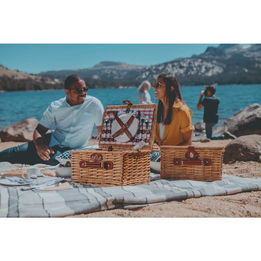 Picnic Time Catalina Wicker Picnic Basket with Picnic