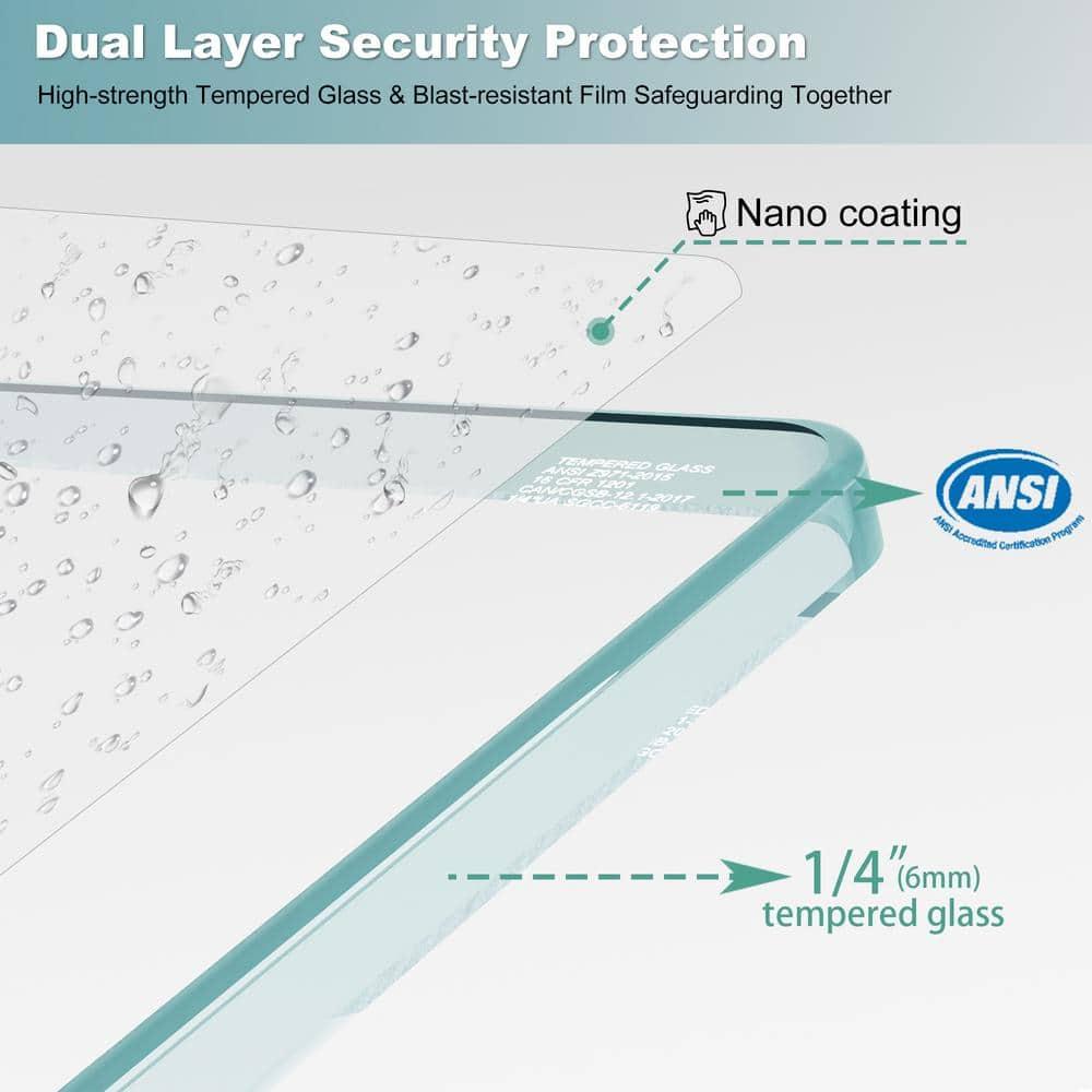 Jraty 47.2" W x 55" H Frameless Tub Door