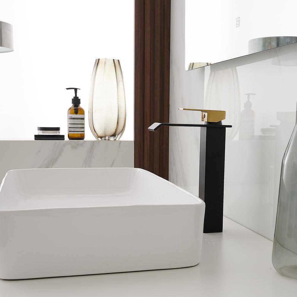 VIBRANTBATH 6009H-GBK Vessel Sink Faucet Single-handle Bathroom Faucet with Drain Assembly