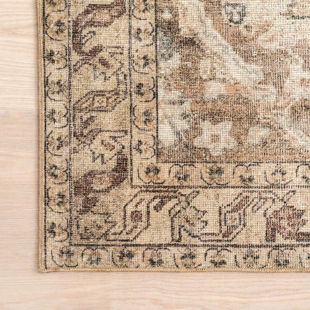 Nuloom Hillstone Collection Ahmeira Traditional Vintage Medallion Area Rug, 7' 10" x 10', Beige