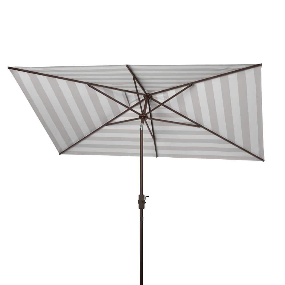 Iris Fashion Line 6.5 X 10 Ft Rectangle Umbrella - PAT8304 - Grey/White - Safavieh