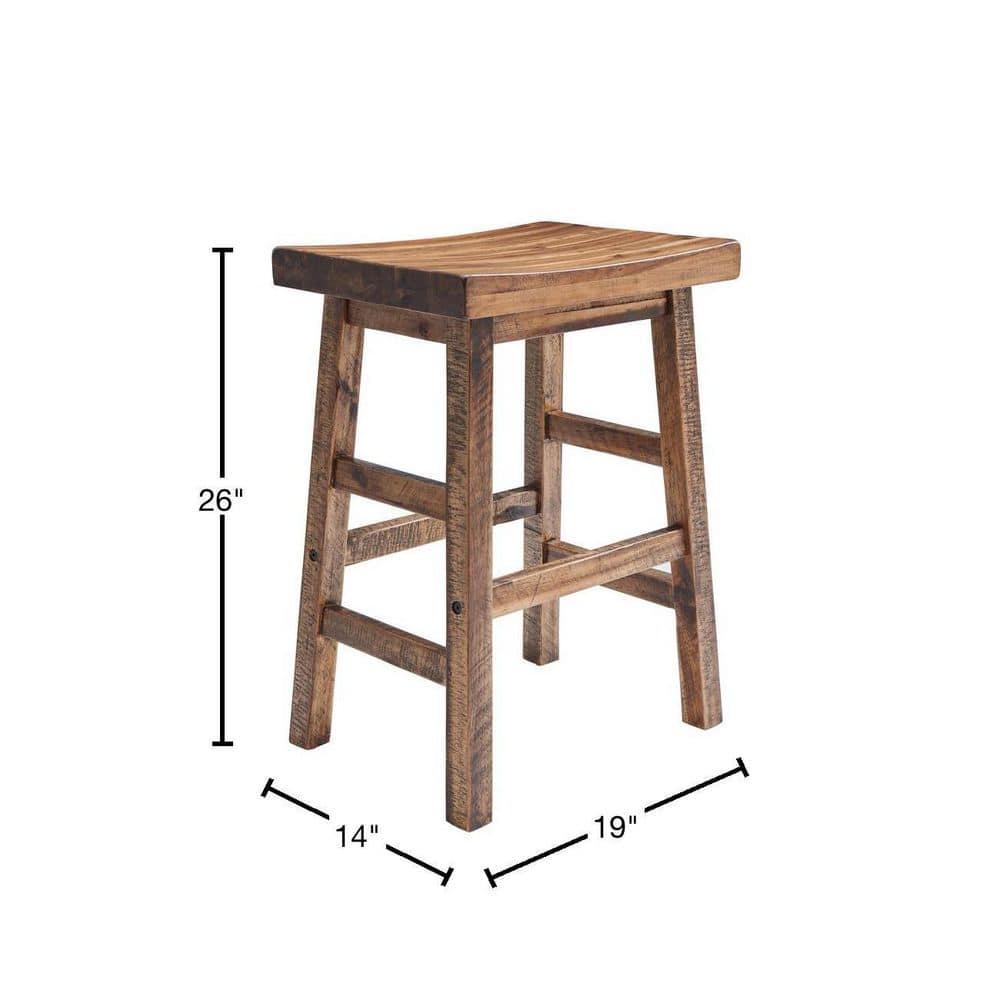 26" Durango Industrial Wood Counter Height Barstool Dark Brown - Alaterre Furniture