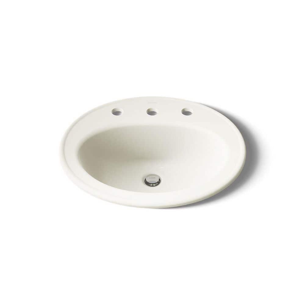 Pennington Ceramic Oval Drop-In Bathroom Sink with Overflow