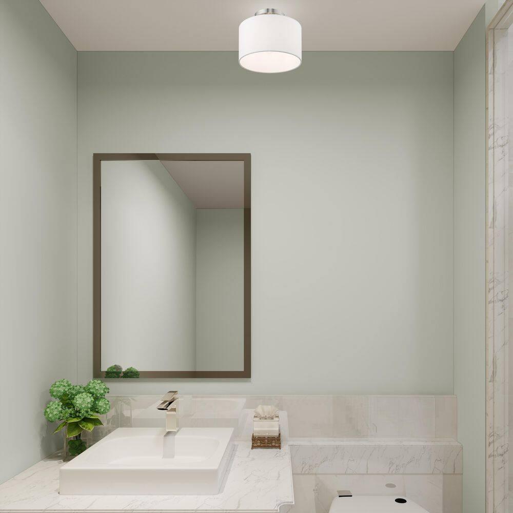 Livex Lighting Clark 1 - Light Semi-Flush Mount in  Brushed Nickel