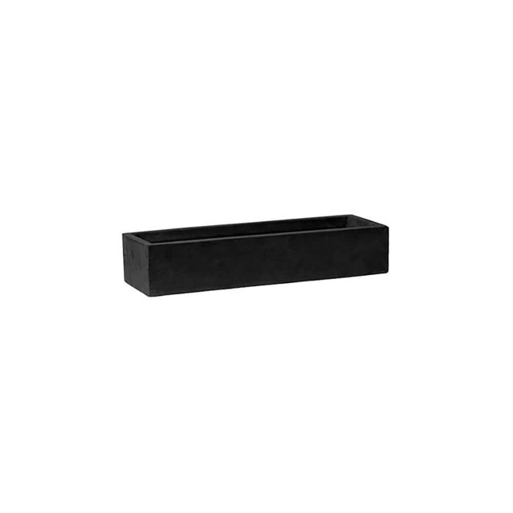 3.75 in. x 6 in. x 20 in. Black Balcony Slim Low S Planter Pot