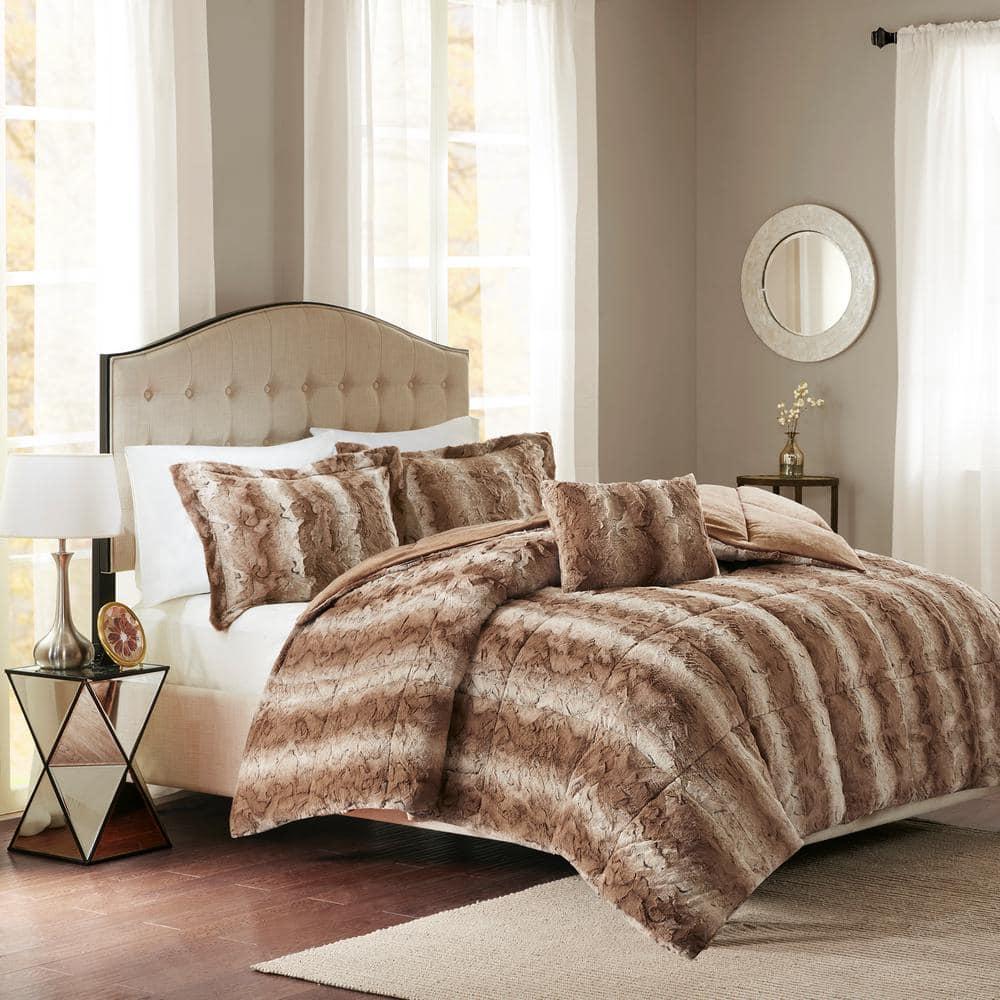 Madison Park Zuri Faux Fur Comforter Set