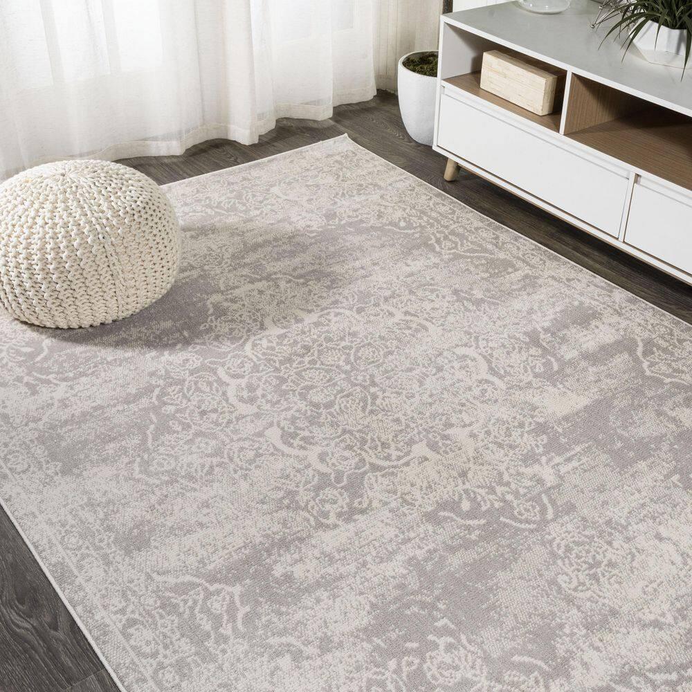 8'x10' Alhambra Ornate Medallion Modern Area Rug, Ivory - JONATHAN Y