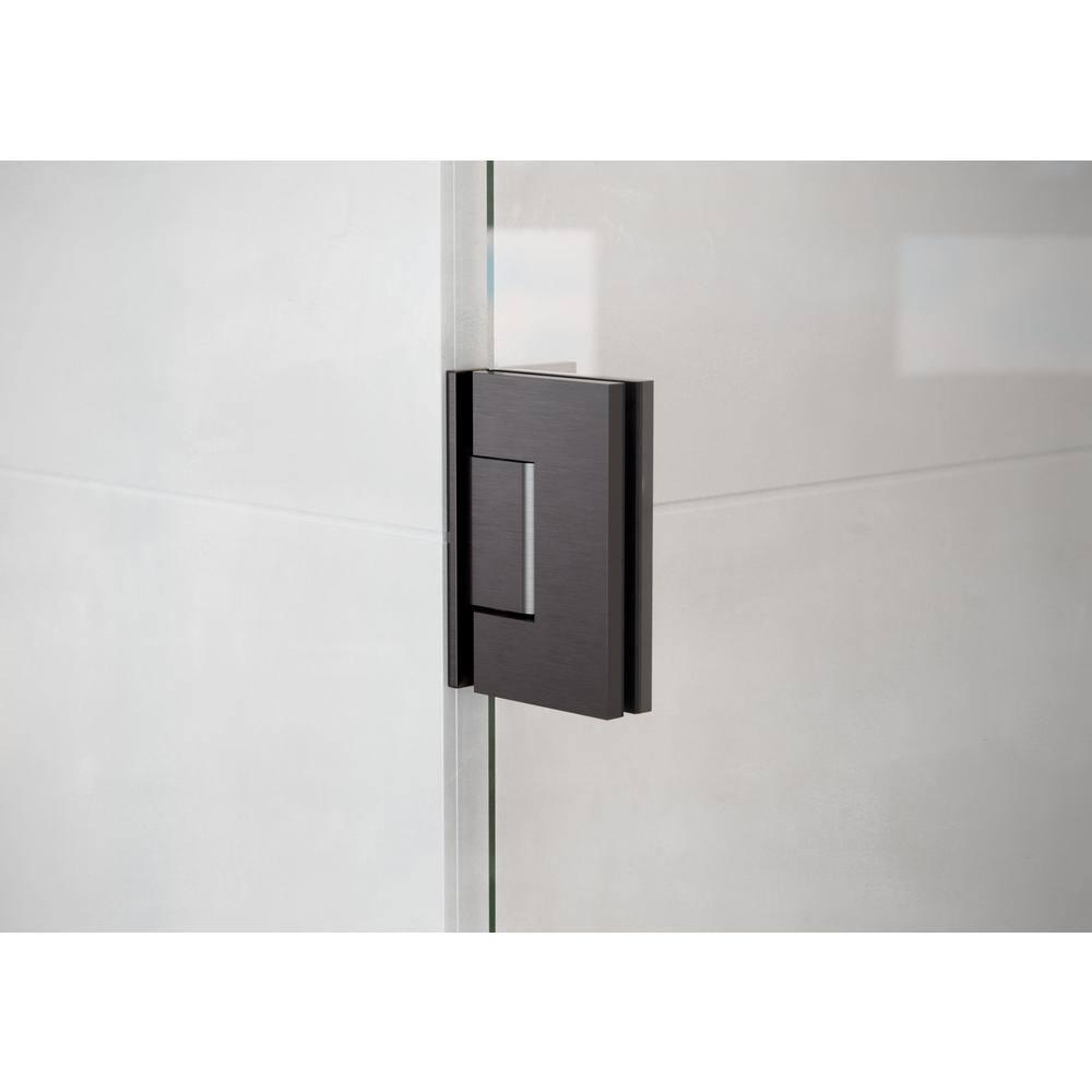 Illume 33.5 in. x 78 in. Fully Frameless Wall Hinge Shower Door