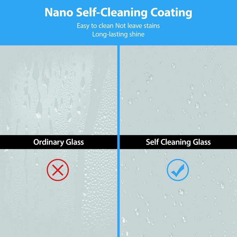 COUOKO 48" W X 76"H Semi-Frameless Shower Door Bypass Sliding Shower Enclosure, Brushed Nickel RD-CUK6A22-48SS