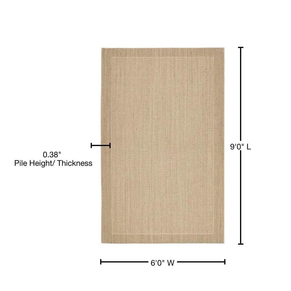 Huxley Sisal PAB321 Power Loomed, Jacquard Weave Indoor Area Rug - 6'x9' - Desert Sand - Safavieh