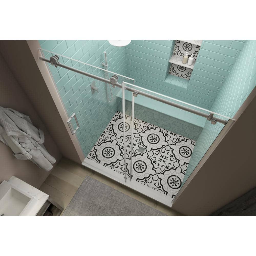 Coraline XL 44" W x 80" H Single Sliding Frameless Shower Door