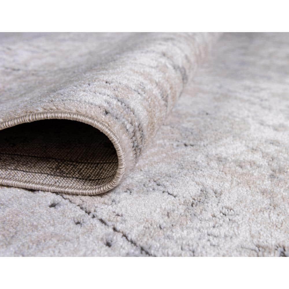 Unique Loom Portland Collection Area Rug - Central (7' 1" x 10' Rectangle Ivory/Gray)
