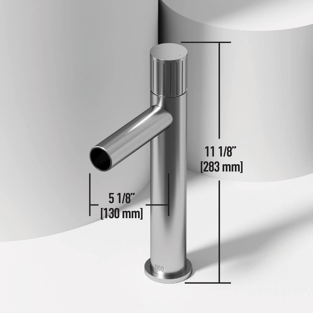 Anvil 16" L x 16" W x 5" H Round White Matte Stone™ Vessel Bathroom Sink with 11" H Faucet