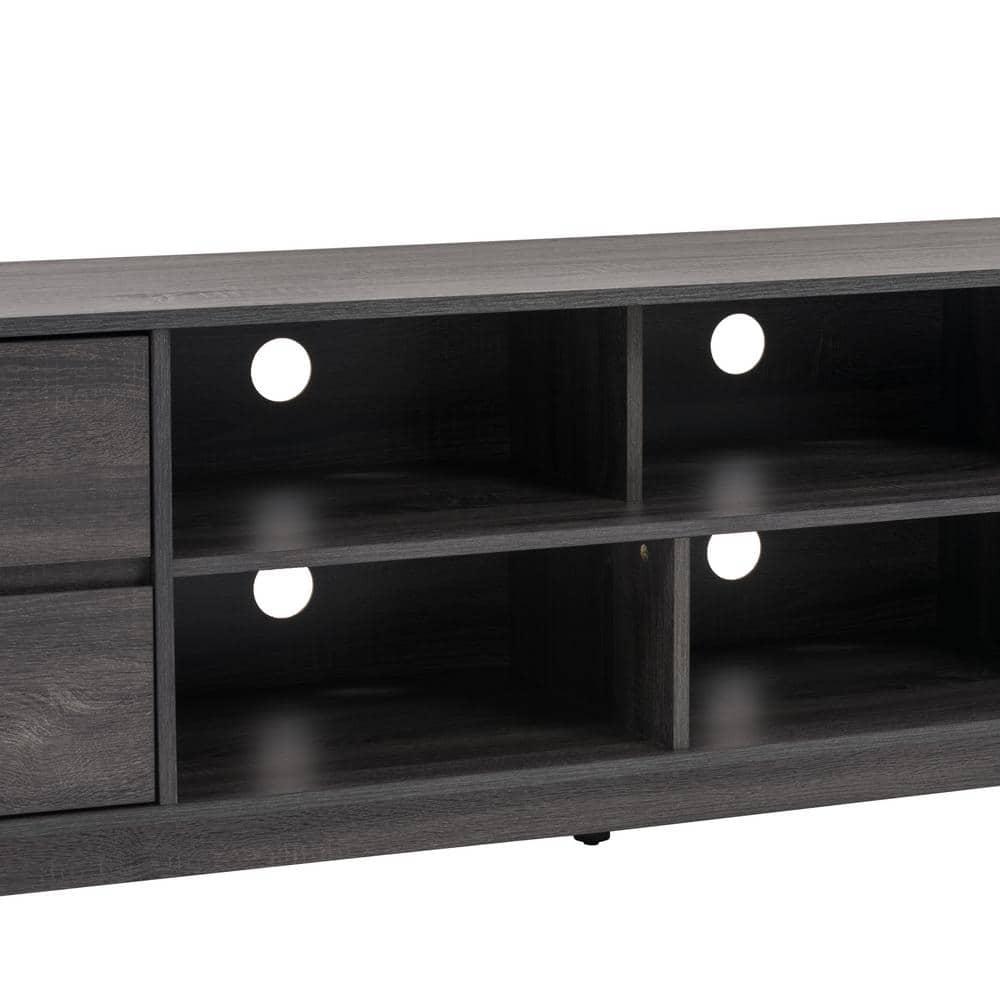 Hollywood Wood Grain TV Stand for TVs up to 85" with Drawers Gray - CorLiving
