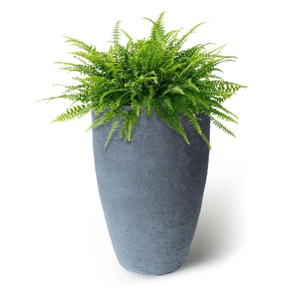 Algreen Products 87301 Athena 20.5" Self Watering Level Indicator Indoor Outdoor Plastic Planter with Overflow Drain, Charcoalstone