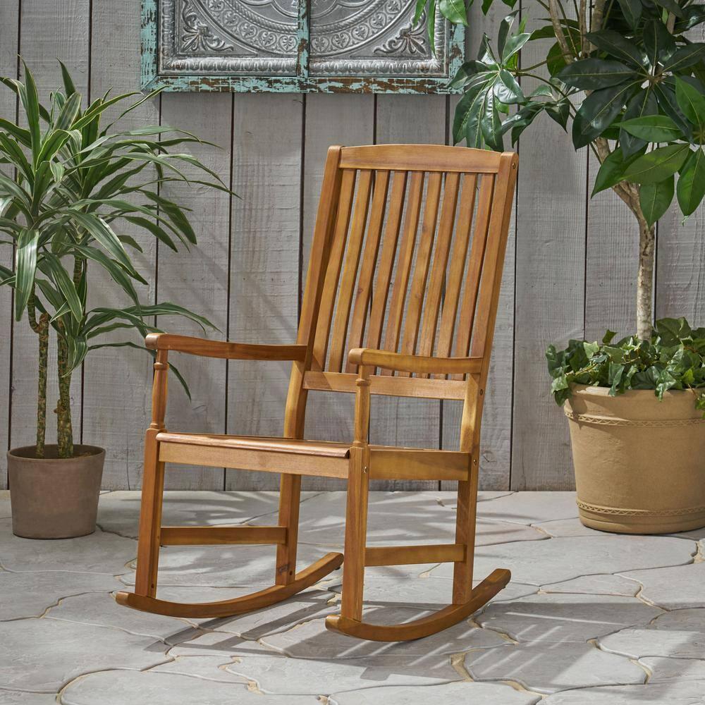 Noble House Arcadia Outdoor Acacia Wood Rocking Chair Teak