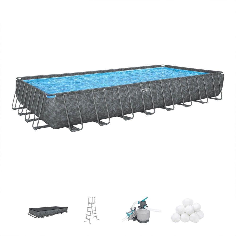 Bestway APX 365 Rectangular Above Ground Pool Set, 31'4" x 16' x 52"