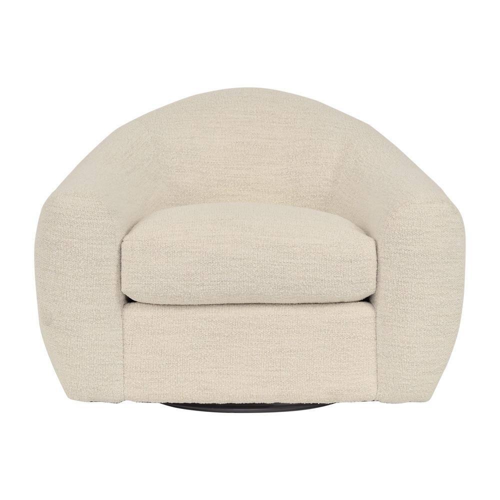 Armen Living Molly Upholstered Polyurethane Swivel Accent Chair in Pearl