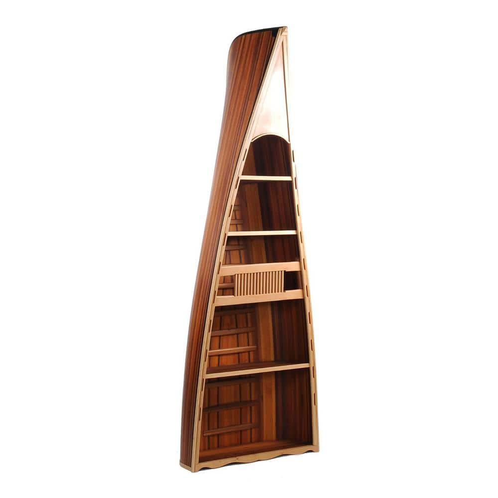 31" x 90" x 20.5" Wooden Canoe  Book Shelf