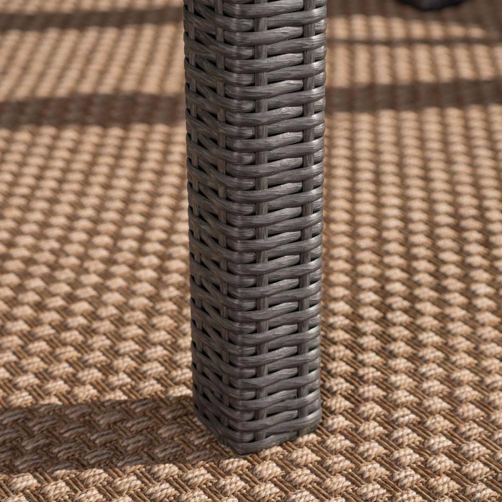 Noble House Fiona 64" Square Wicker Patio Dining Table in Gray