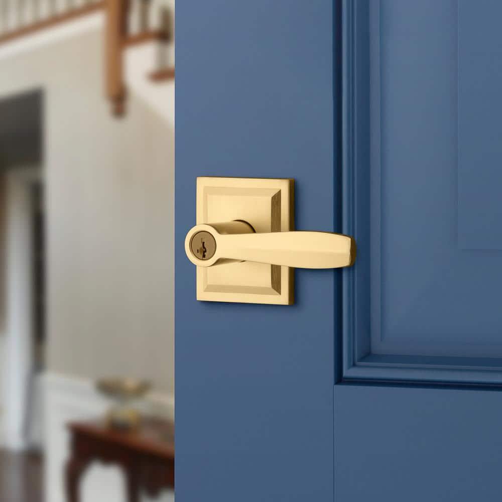 Baldwin 354Tol-Slb-Smt Torrey Pines Keyed Entry Single Cylinder Door Lever Set - Brass