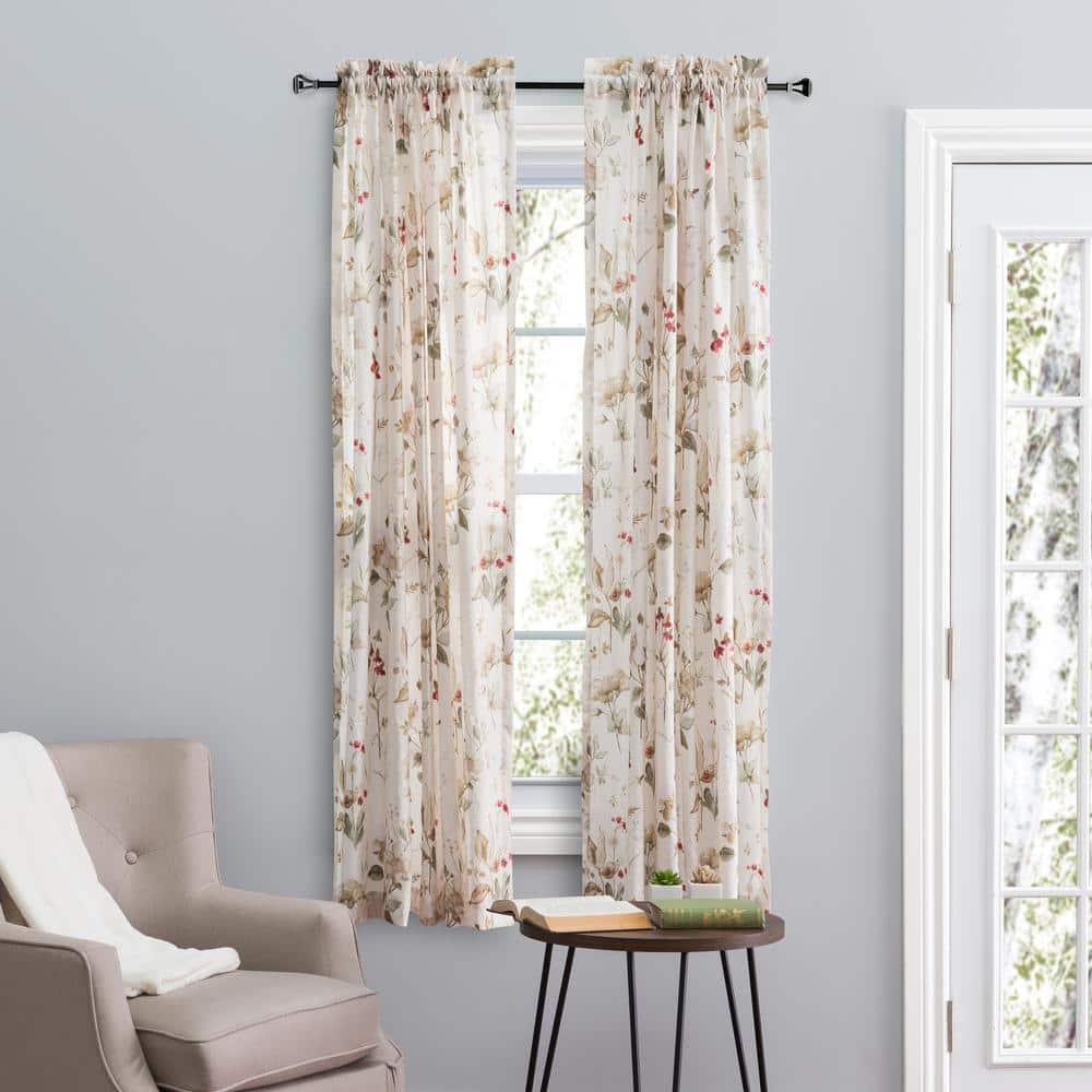 Ellis Curtain Sophia Rod Pocket Tailored Panel - 48x63", Multi