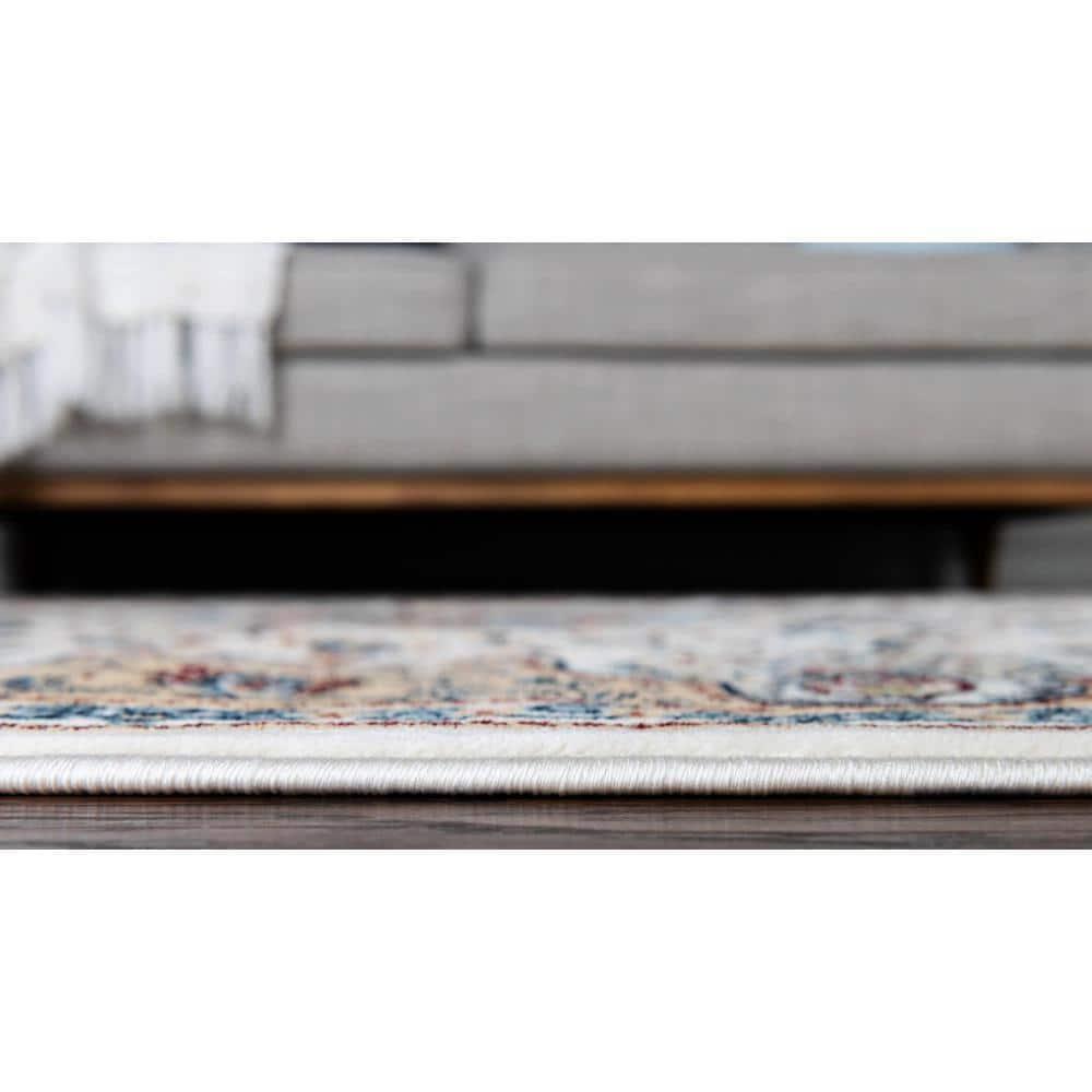 Rugs.com Rabia Collection Rug – 3' x 5' Ivory Low Rug Perfect For Entryways, Kitchens, Breakfast Nooks, Accent Pieces