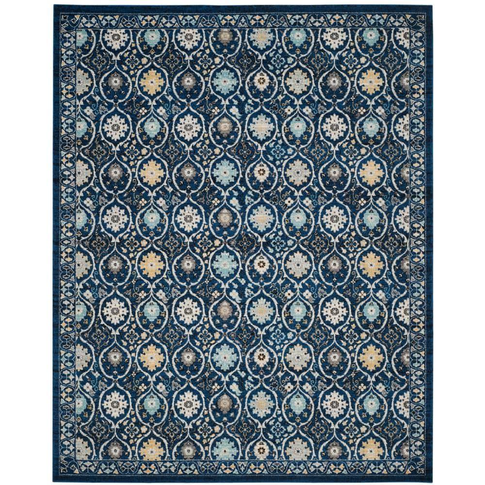 SAFAVIEH Evoke Charlotte Floral Geometric Area Rug, Royal/Ivory, 9' x 12'