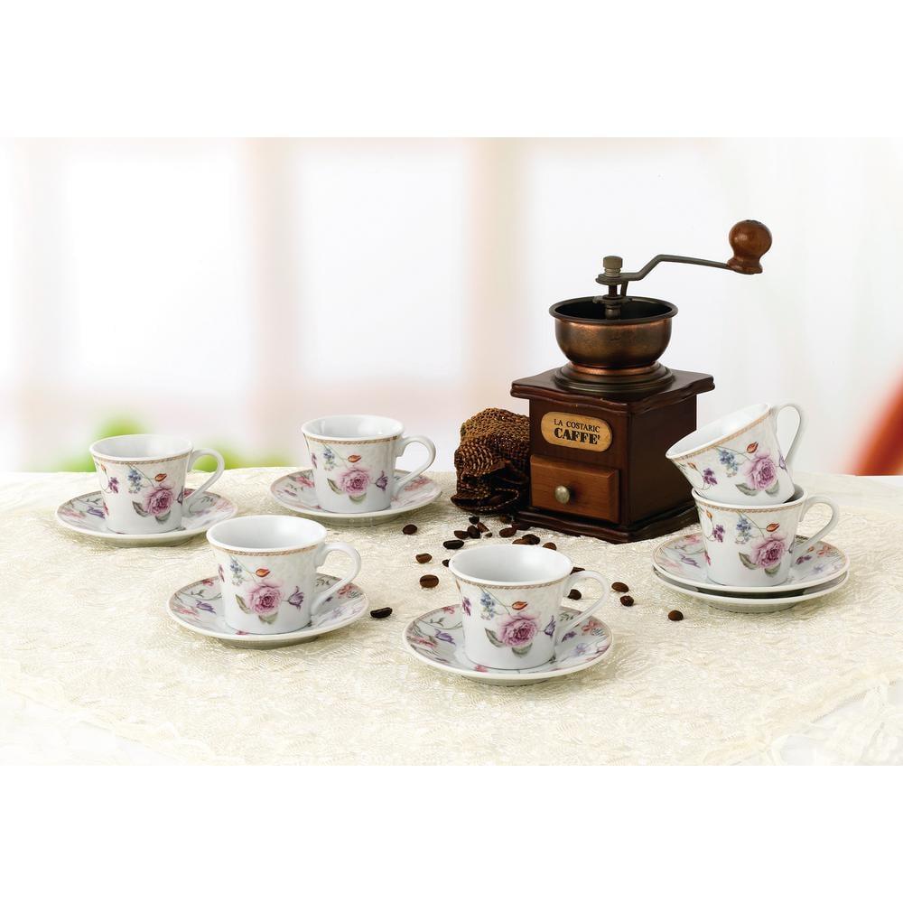 Lorren Home Trends 80-2020 Cups and Saucers, One Size, Purple