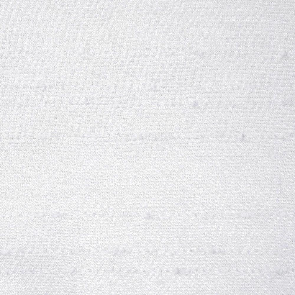 Clean Window Aya Textured Slub Stripe Linen Blend Sheer Rod Pocket Kitchen Curtain Valance