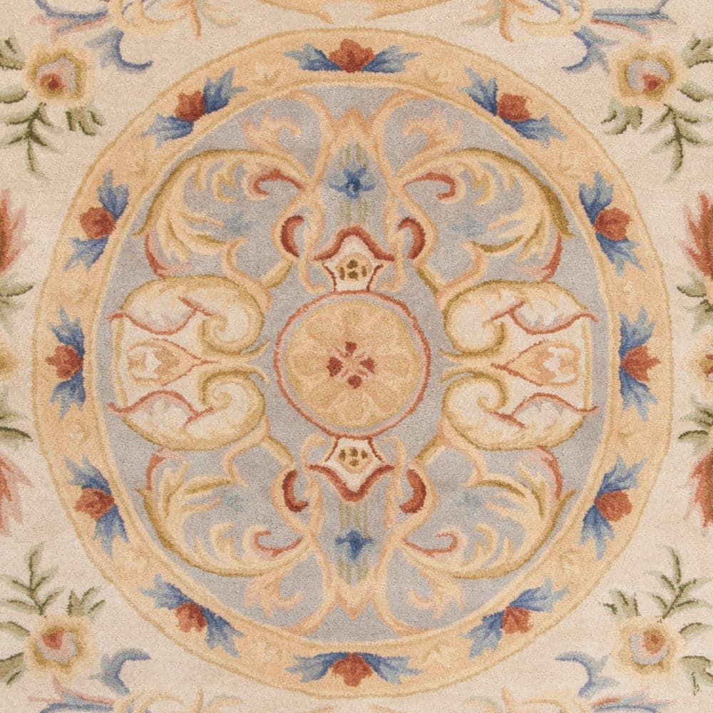 Savonnerie SAV116 Hand Tufted Area Rug - Ivory/Navy - 8'x10' - Safavieh.