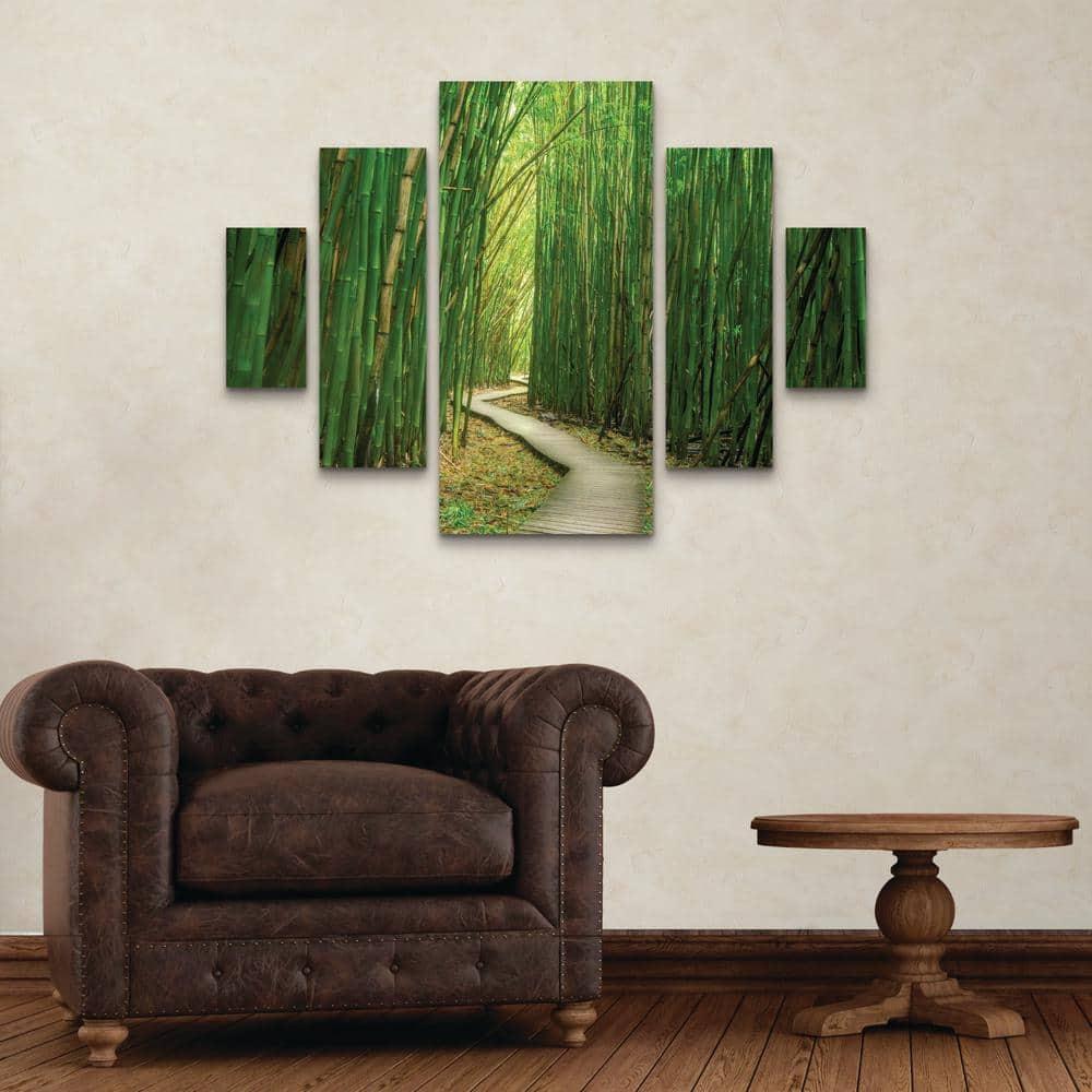 Trademark Fine Art Dennis Frates Bamboo Path 5 Piece Panel Set Art - 34''x44''