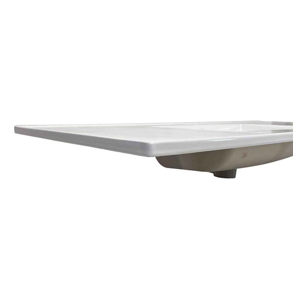 49 in. Drop-in Vitreous China Bathroom Sink Top in White with 3-Faucet Holes
