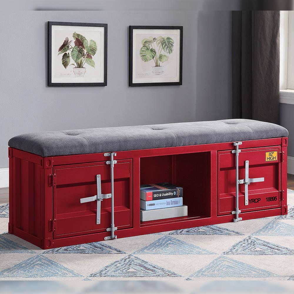 Acme Cargo Fabric Upholstered Storage Bench