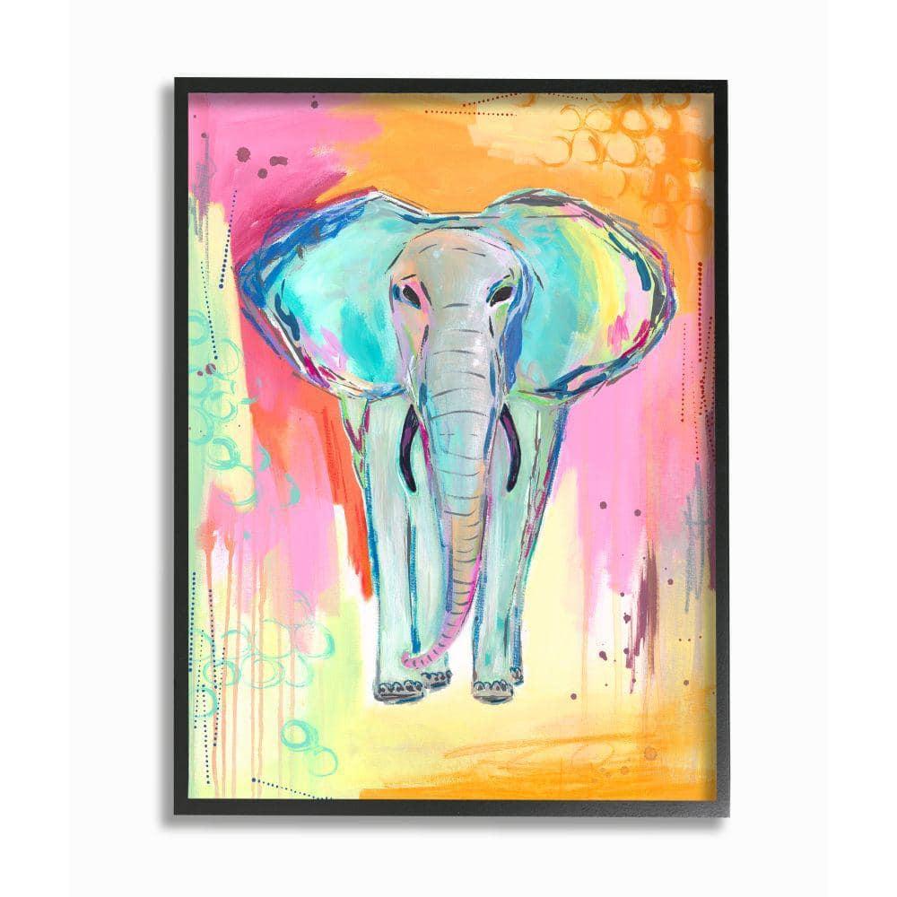 Stupell Industries " Colorful Elephant With Abstract Pastel Background " by Jennifer McCully