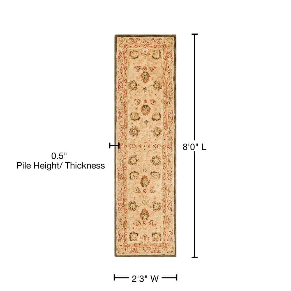 Anatolia AN512 Hand Tufted Indoor Runner Rug - Beige/Beige - 2'3"x8' - Safavieh