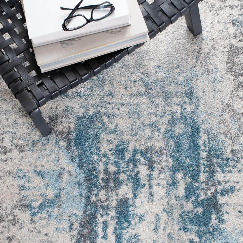 SAFAVIEH Tulum Kelsang Abstract Area Rug, 9' x 12', Ivory/Blue