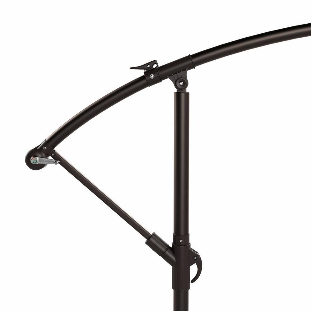 Polytrends Weller 10-foot Offset Cantilever Hanging Patio Umbrella Gray Striped