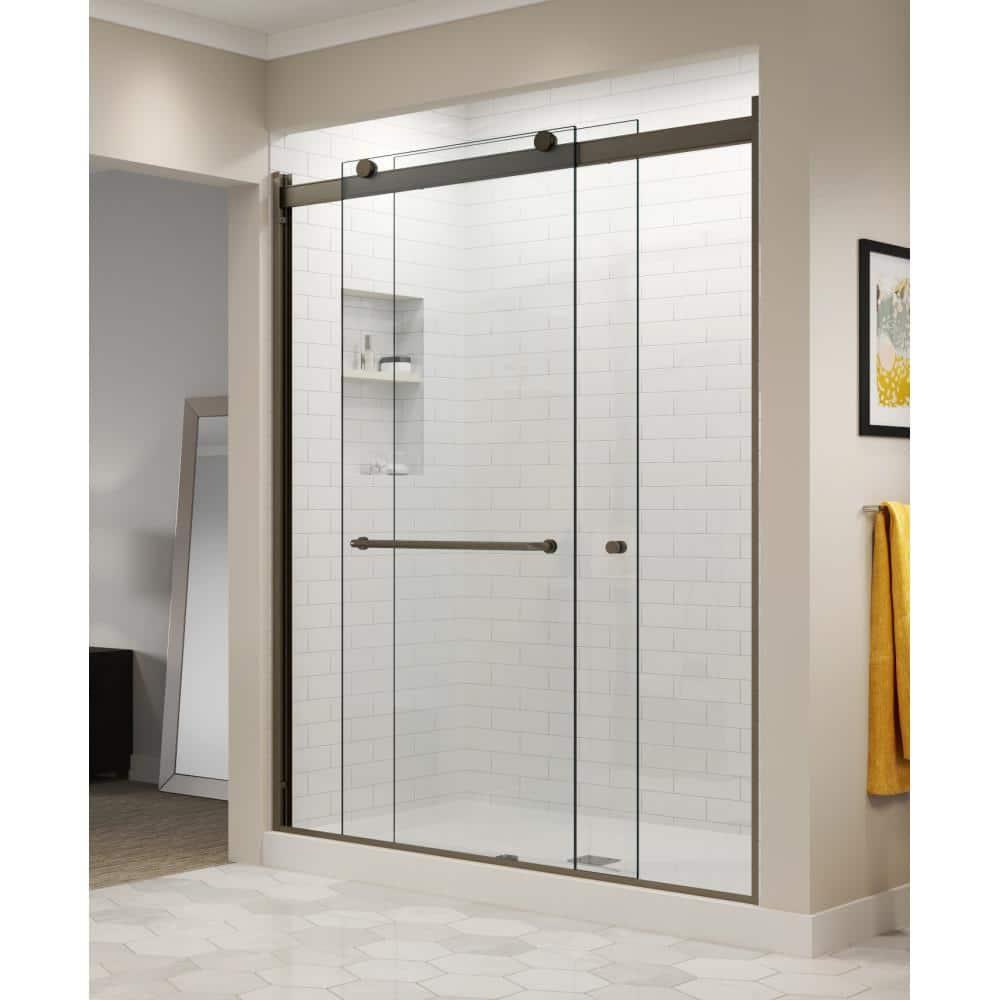 Rotolo 44" W X 76" H Bypass Semi-Frameless Shower Door