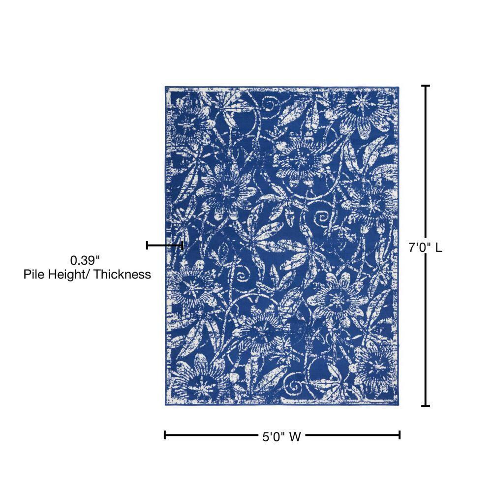 Nourison Whimsicle WHS05 Indoor only Area Rug - Navy 5' x 7'