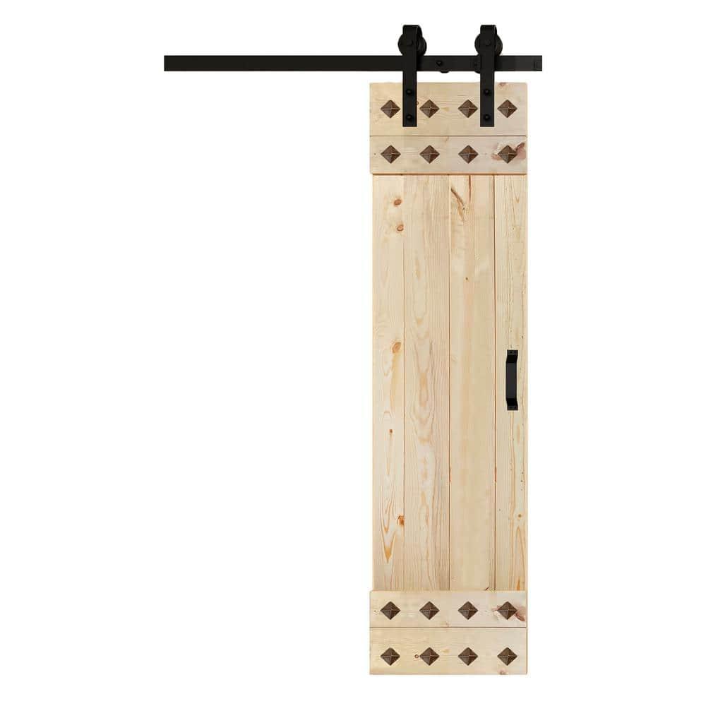 IsLife 84'' Solid Wood Paneled Matte with Installation Hardware Kit Barn Door