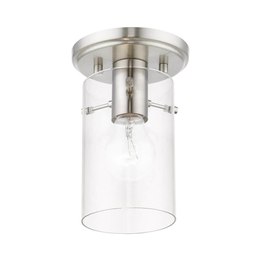 Livex Lighting Munich 1 - Light Flush Mount in  Brushed Nickel