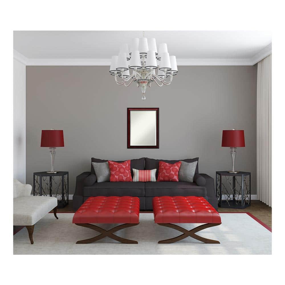 Amanti Art Rubino Cherry Scoop Beveled Wood Wall Mirror 27 x 21 in.