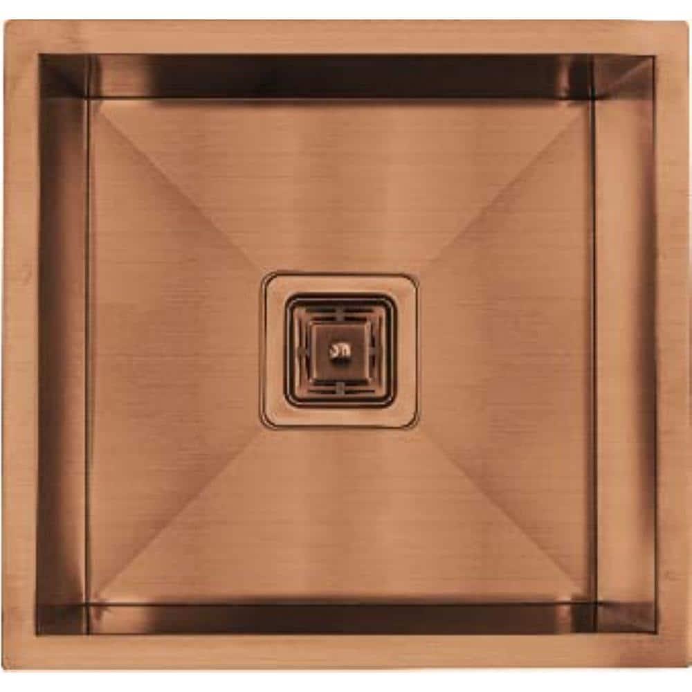 Strictly Sinks Undermount Copper Kitchen Sink – 18 Inch Single Bowl Bar Prep Sink 16 Gauge Stainless Steel