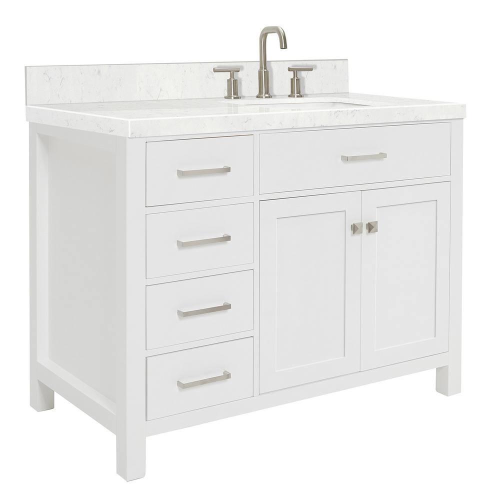 Ariel H036slcqrvo Bristol 36" Free Standing Single Basin Vanity Set - White