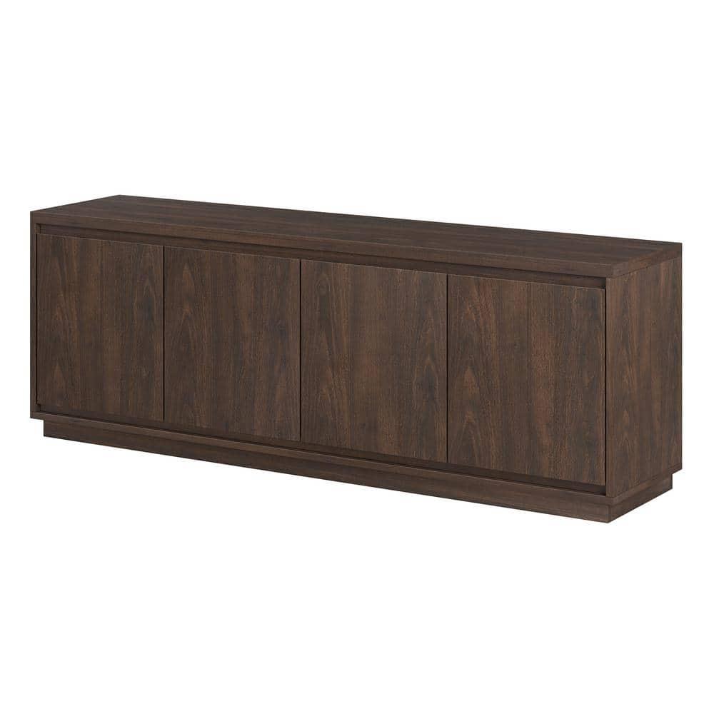 Evelyn&Zoe Presque Rectangular TV Stand for TV's up to 75", Alder Brown