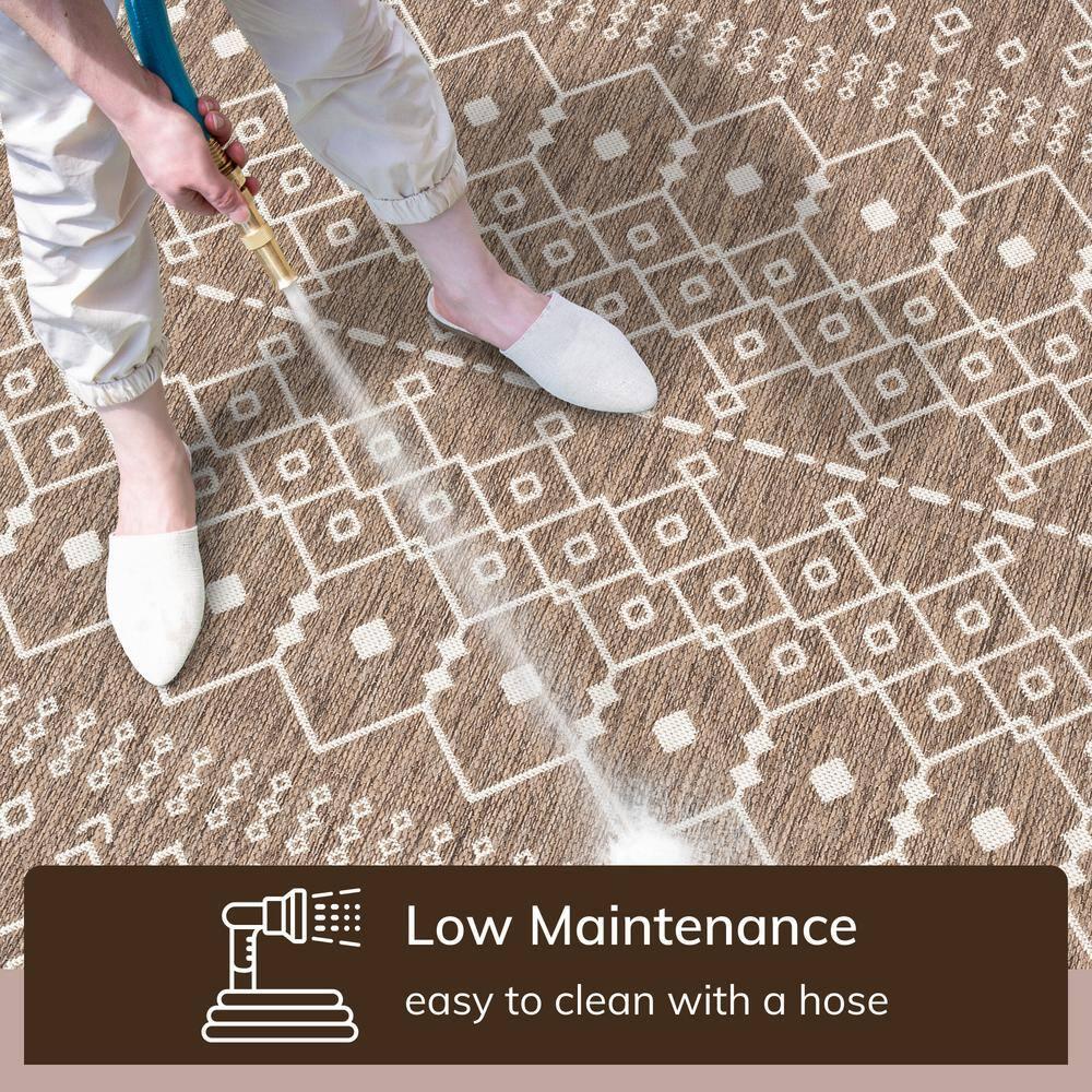 Marshanna Nord Trellis Brown/Taupe Indoor/Outdoor Flat-Weave Area Rug