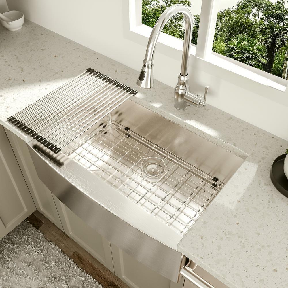 24'' L Farmhouse / Apron Single Bowl Stainless Steel Kitchen Sink