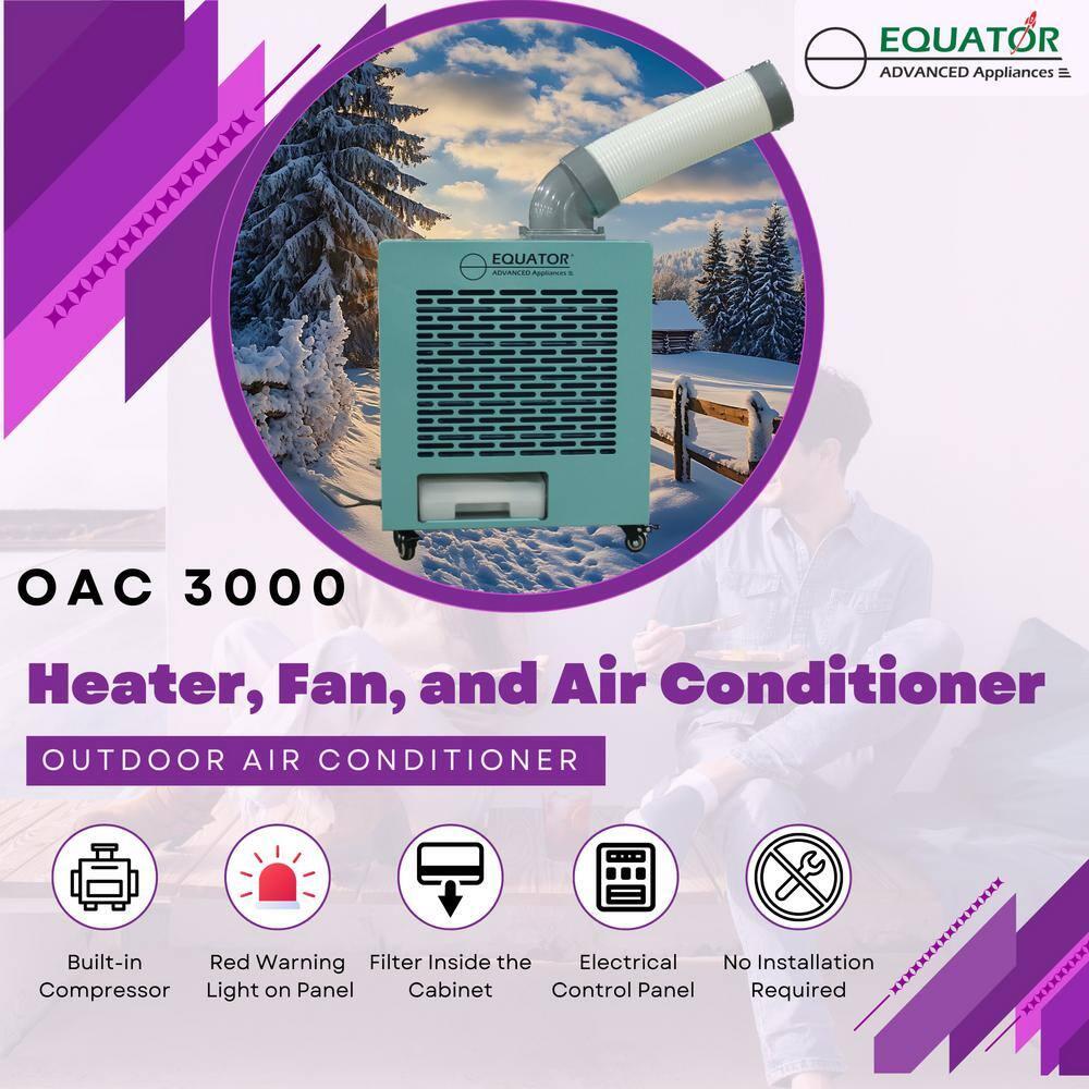 Equator Advanced Appliances Equator 3-in-1 AC Heater Air 9000BTU Outdoor Air Conditioner/ Spot Cooler IP24 Casters 110V