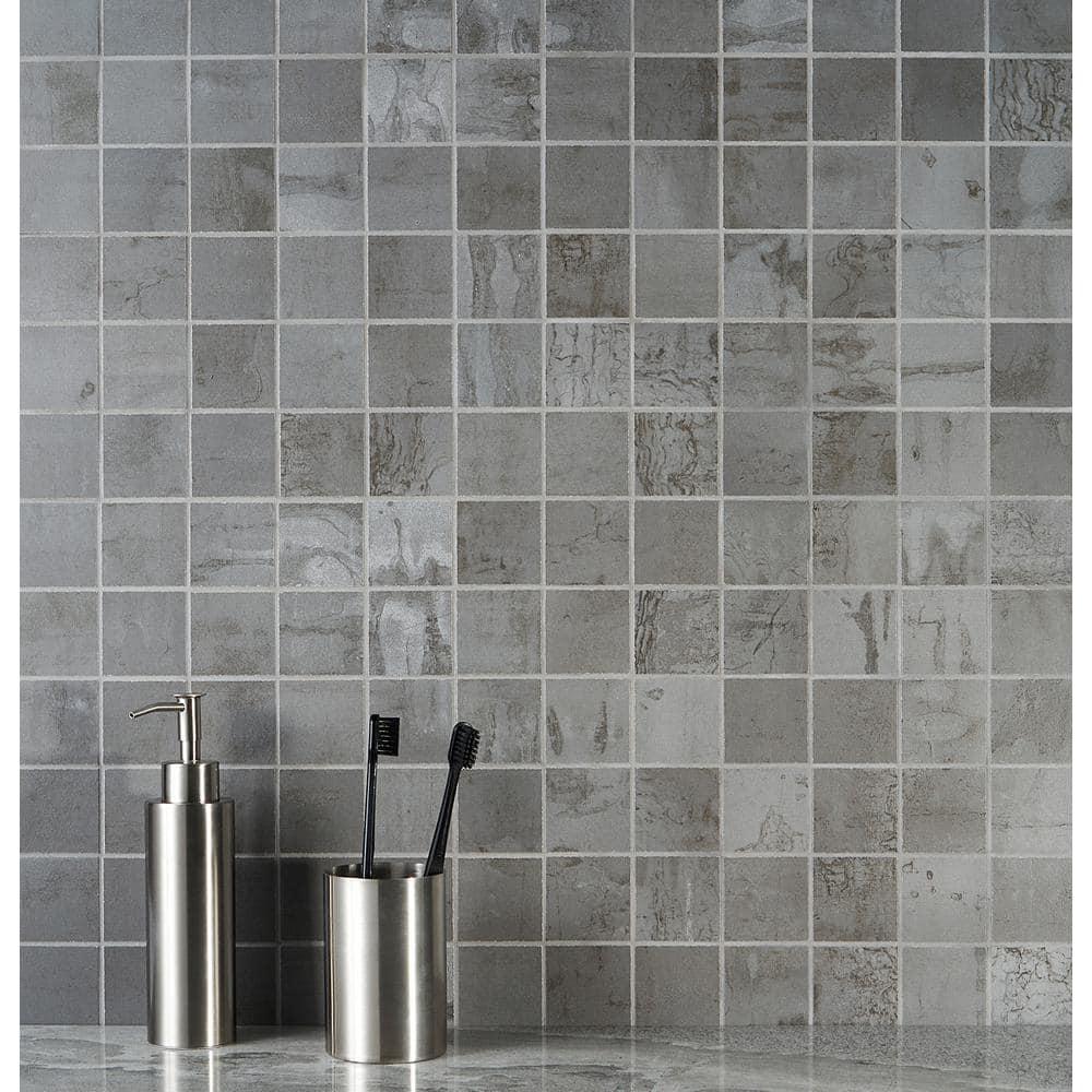 Angela Harris Alloy 2" x 2" Porcelain Metal Look Mosaic Wall & Floor Tile Tile ( 0.92 sq. ft. / box )